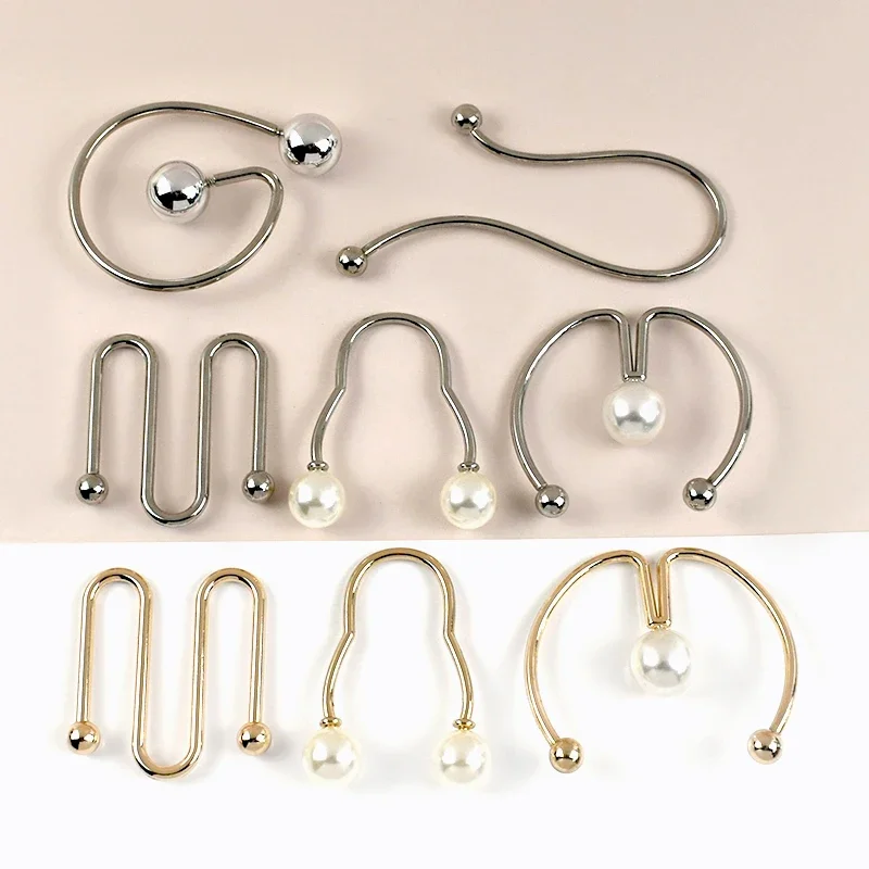 

2/5Pcs D Ring Metal Buckles Collar Anti Glare Pin Button Clothing Decoration Belt Buckle Pearl Spiral Screw Detachable Buttons