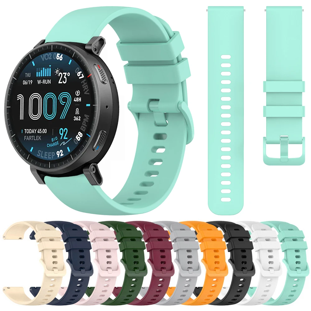 Bracelet en silicone 20 mm 22 mm pour Huami Amazfit Active Max 48MM BIP6 5 UNITY BALANCE 2 Active2 GTR 4/3/2E/3 Pro GTS 4/2 mini