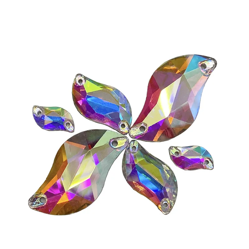 50 Stück gemischte CrystalAB-Nähsteine, flache Glasperlen, glänzende Kristalle, Strass-Steine, Hochzeitskleid-Dekoration, Edelsteine, Bastelbedarf – Detail 6