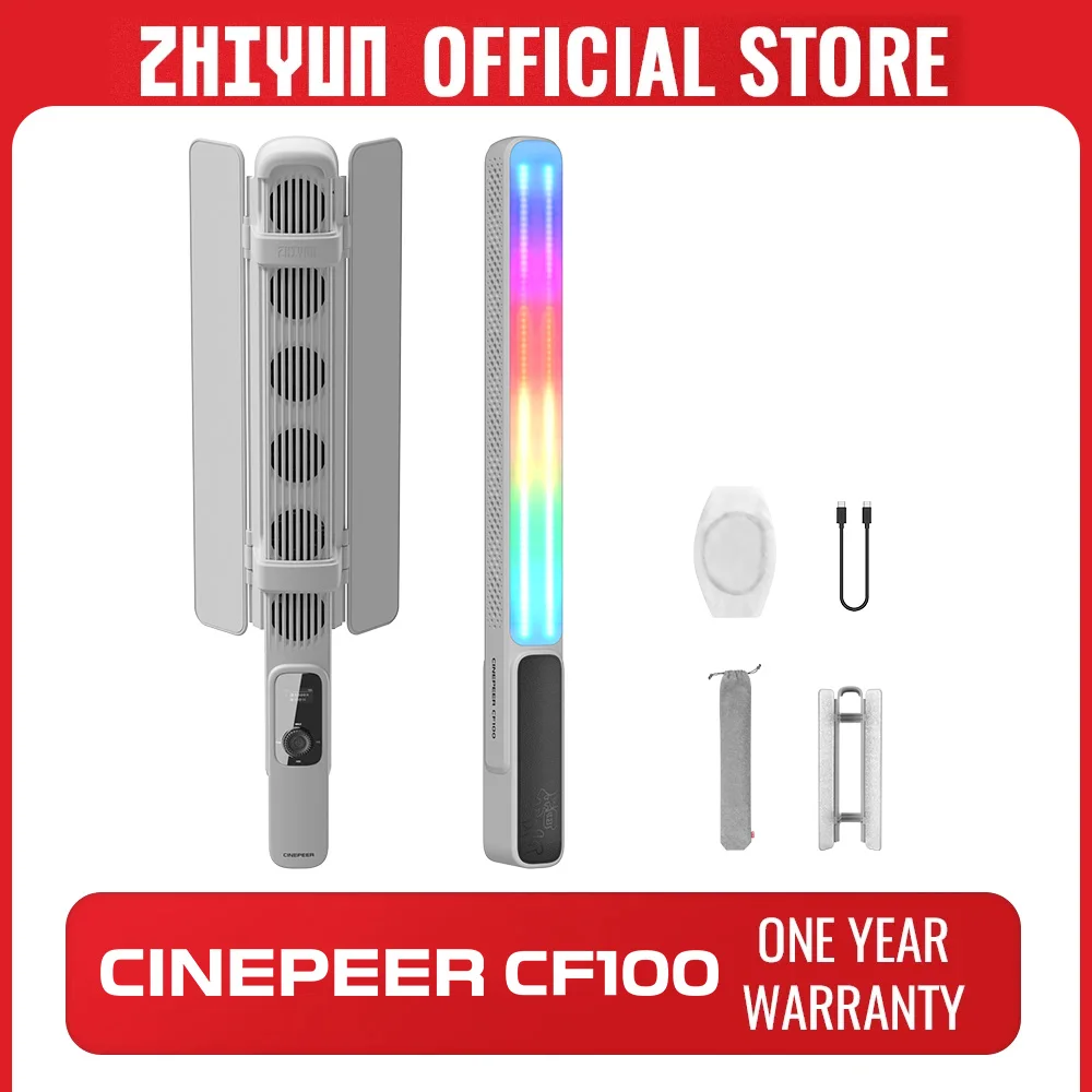 

ZHIYUN Official CINEPEER CF100 100W Handheld RGB Led Lights Stick Light 2700K-6500K Video Lamp Streaming Photography Lighting