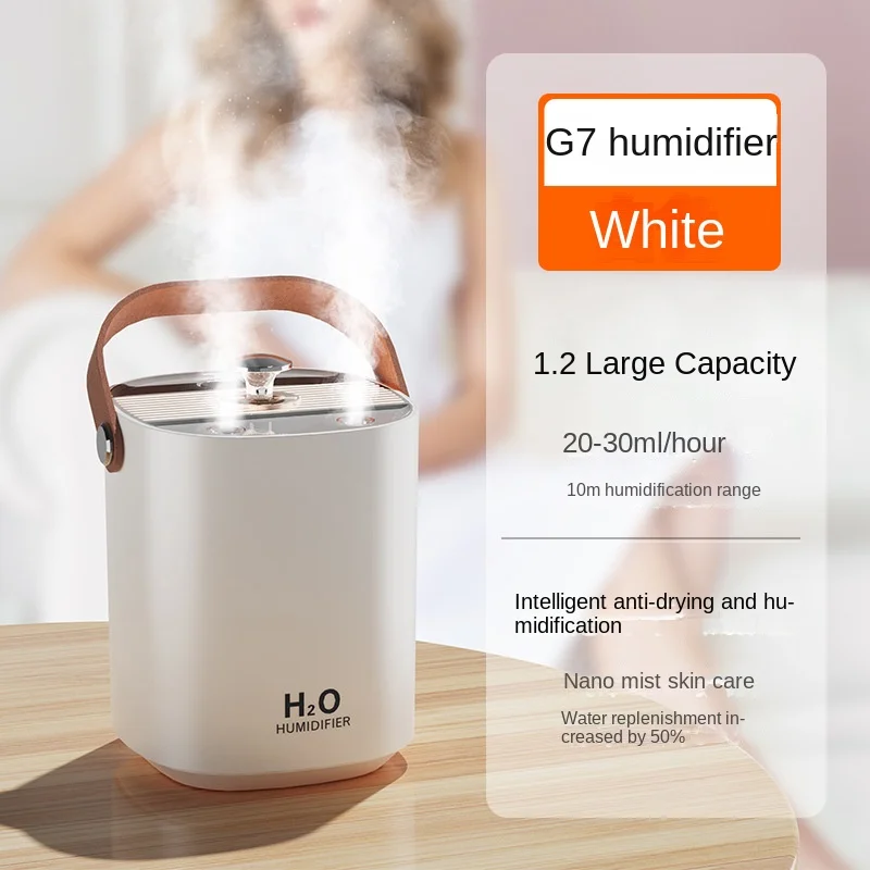 New Double Spray Silent Portable Humidifier for Home/Office/Bedroom with Large Fog Output