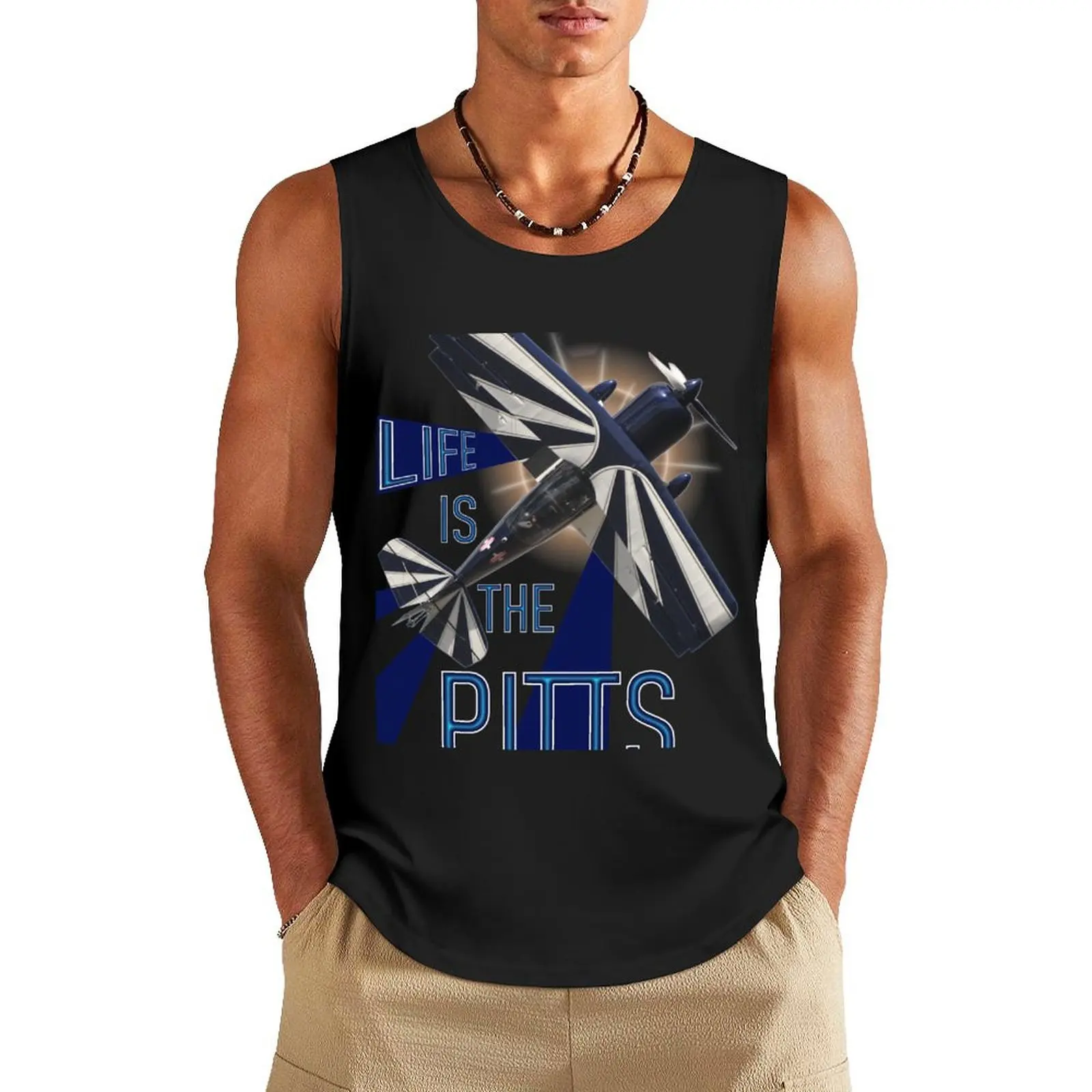 Out Of The Sun Design - Pitts Model 12 VH-TYJ Tank Top summer clothes male top sleeveless gym shirts male