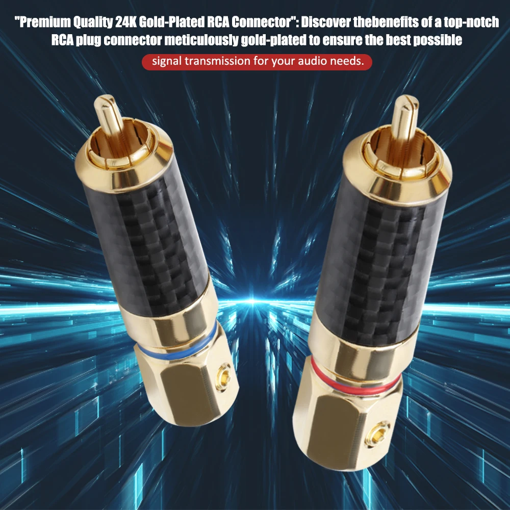 HIFI Carbon Fiber Shell RCA Stecker, Solder RCA Audio Jack, Lautsprecher Terminal, männlichen Solder Stecker, 4 Stück – Detail 1
