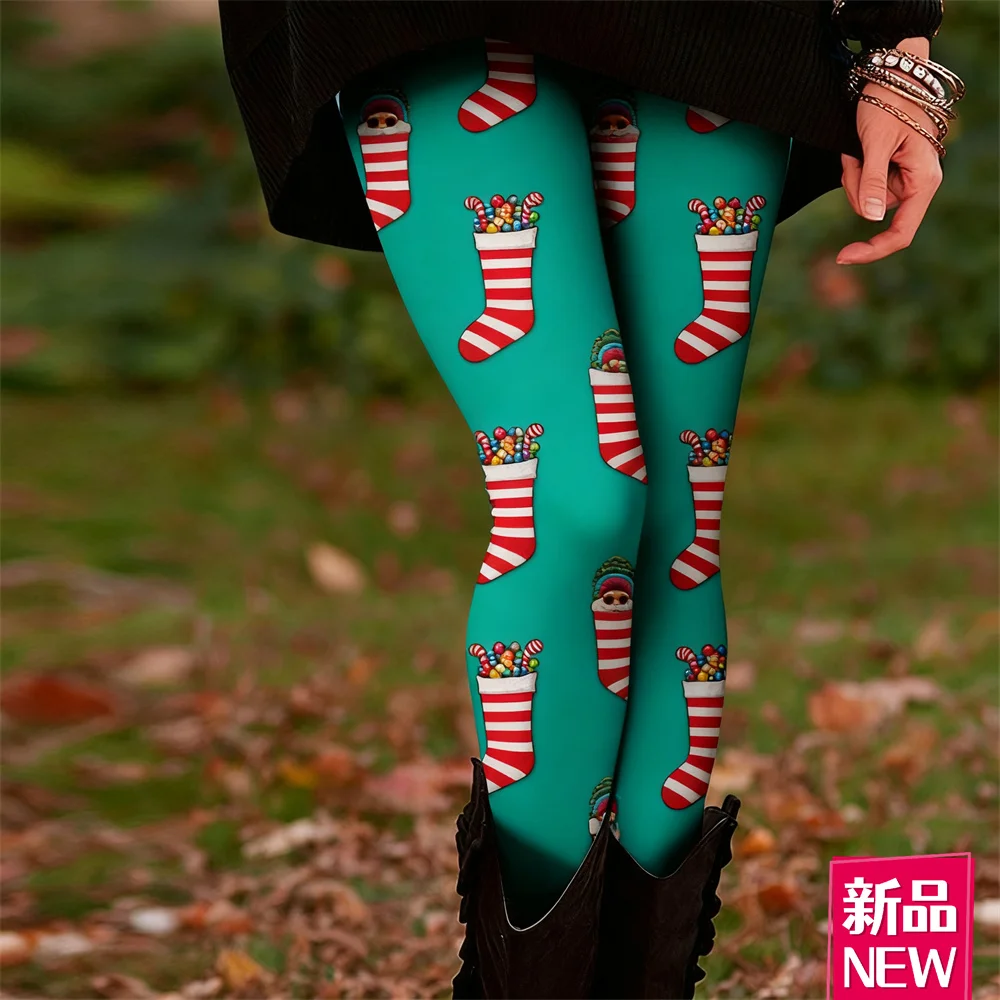 

3D Print Women's Christmas Theme Leggings Fashion Y2k Style High Waist Elastic Yoga Pants Festival Outdoor Comfortable Long Pant