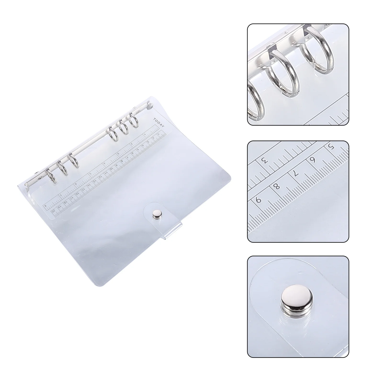 2pcs A5 Clear Pvc Notepad Cover Snap Closure Waterproof Lightweight For Office Supply Study Notes Planner Folder Cover Binder