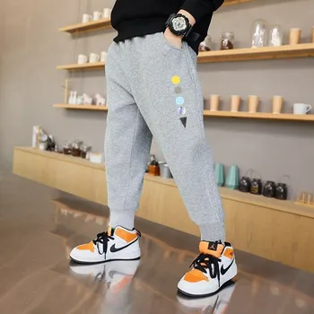 Kids Space Print Trousers 3 Spring Autumn Cotton Children Pants Baby Boys Leisure Sport Pants Kids Space Planet Print Trousers Students Sweatpants 3-14 Year 3