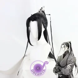 He Xuan Cosplay Wig Long Black 75cm Anime Tian Guan Ci Fu Heaven Official's Blessing Heat Resistant Synthetic Hair +Free Wig Cap