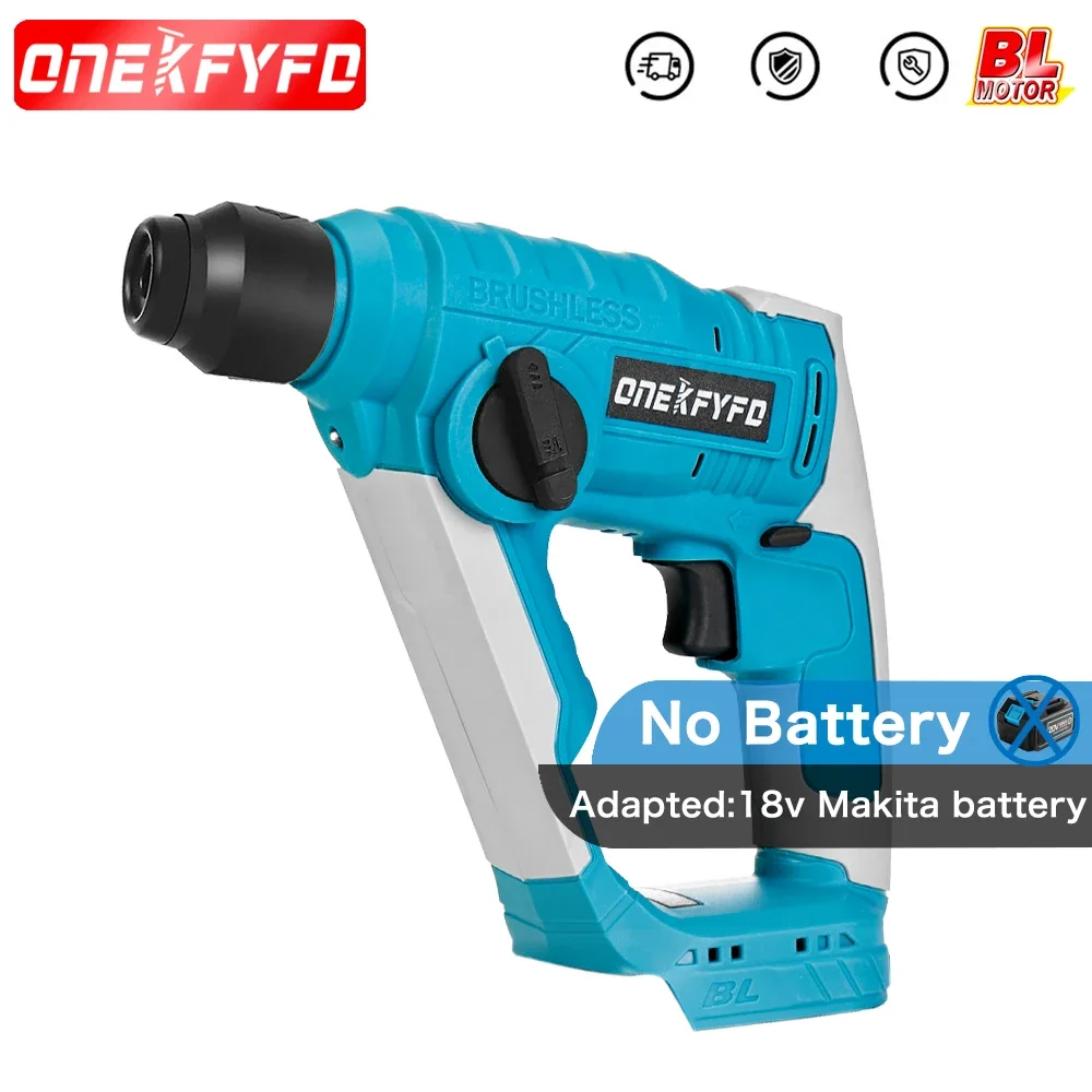 

2 in 1 Brushless Cordless Electric Drill Electric Hammer Multifunctional Rotary Electric Pick 10mm for Makita 18V Battery