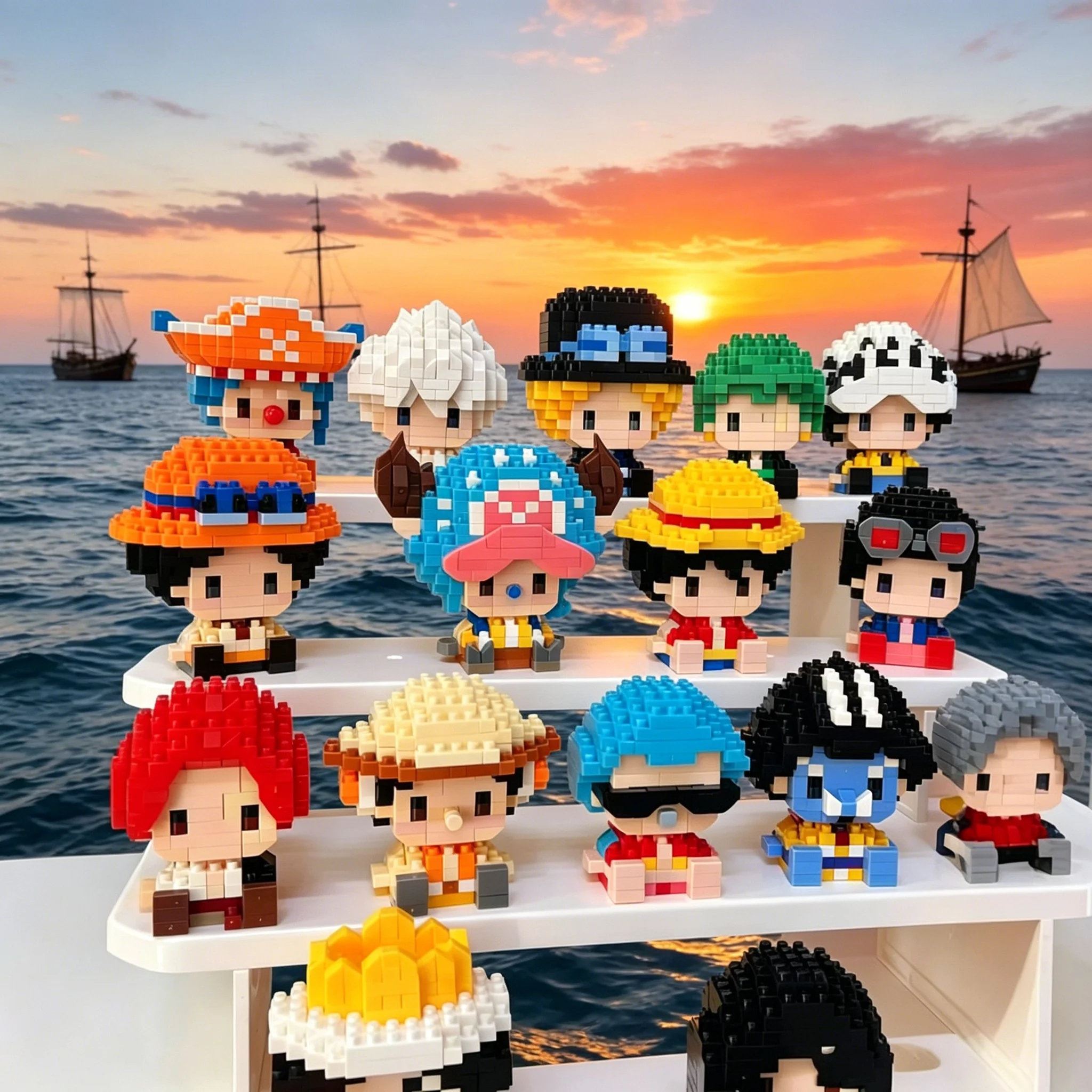 Neue Anime-Figur Micro Action Figure Block Chopper 3D Anime-Modell Bausatz Mini DIY Zubehör Spielzeug Überraschungsgeschenk für Fans