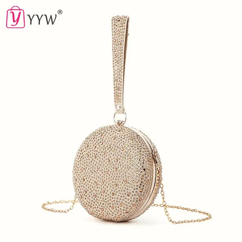 Gillter Handbag Women Wedding Evening Clutch Round Bag Purses Handbags Crossbody Party Shoulder Bags Day Clutches Bolsas Mujer