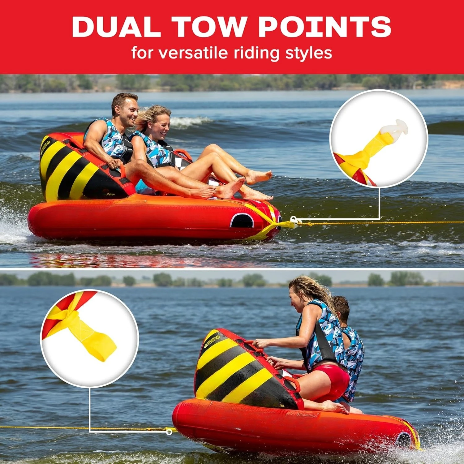 أنبوب قابل للنفخ، 1-4 نماذج راكب، نقاط سحب مزدوجة، غطاء نايلون كامل، وسادات إسفنجية EVA، صمام سرعة حاصل على براءة اختراع، أنابيب القوارب · جديد #4