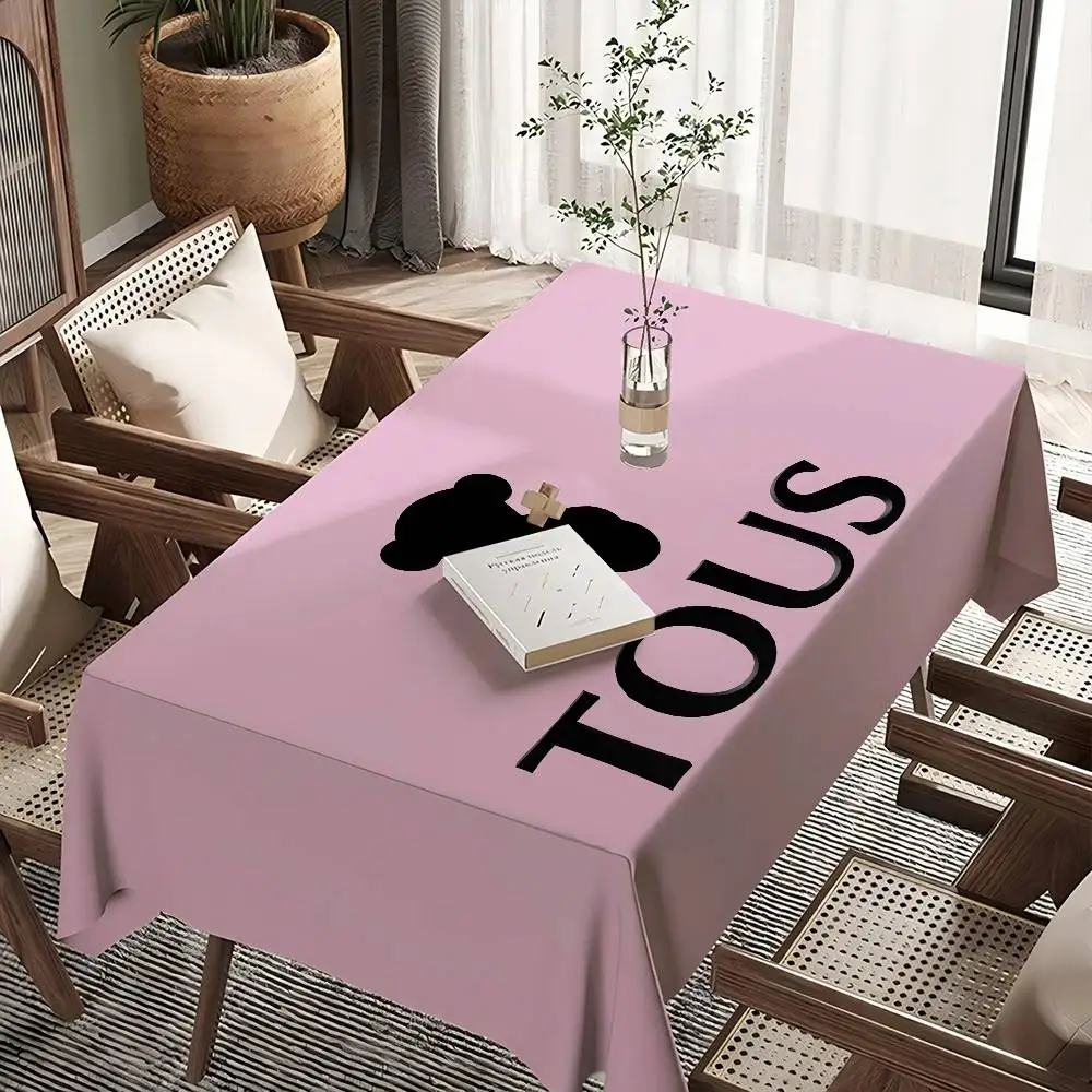 T-TOUSes Rechteckige Tischdecke, Tischdekoration, wiederverwendbar, wasserdicht, für Küche, Esstisch, Urlaub, Party, Dekoration