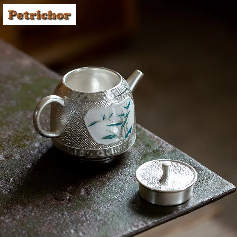 170 مللي نافذة فضية مذهبة إبريق شاي من الخيزران أنيق الشاي Infuser وعاء صانع الشاي غلاية مع ثقب الكرة Teaware اكسسوارات هدية الحرفية