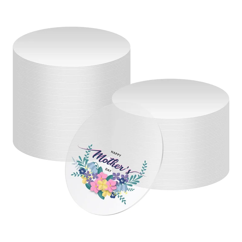 AC23-50 قطعة من صفائح الأكريليك الشفافة، قرص أكريليك مستدير 4 بوصة، ورقة أكريليك شفافة مستديرة بسمك 0.1 سم