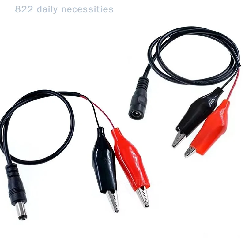 convenient55x21mm Alligator Clip to DC Plug Adapter 2Pcs Male Female Crocodile Test Leads for Power Supply Testing