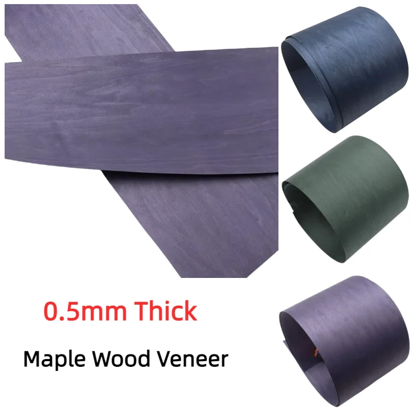 0.5mm Dye Purple Maple Wood Veneer Sheet Blue Multi-Color for Furniture Door Decor Wall Paneling Solid Veneer Panels 250X18cm