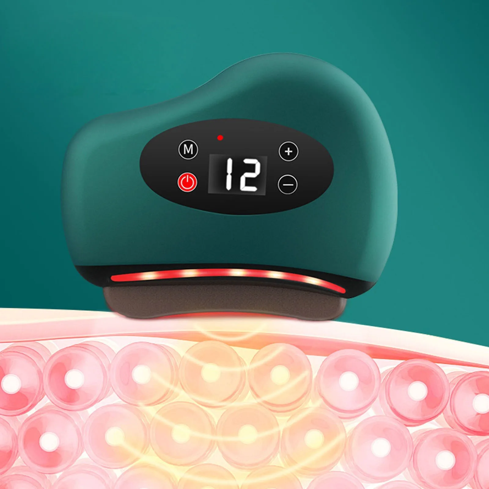 Bianstone Raschiante 3In1 Strumento per raschiare i muscoli riscaldati Ricarica USB Massaggiatore per occhi con impacco caldo per il sollevamento della pelle del viso del collo