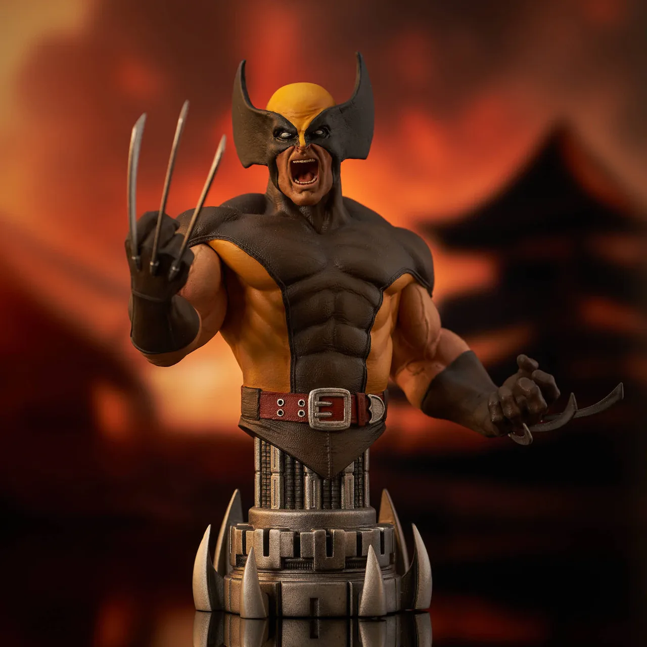 2024 NEW Genuine Bust Of Marvel Comics Version Brown Uniform Wolverine Action Anime Figure Collectible Model Toy Adult Kids Gift