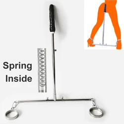 Stainless Steel Fix Ankle Cuffs Anal Plug Dildo Restraints Spreader Bar Open Leg Device Belt BDSM Bondage Sex Toys For Men Slave