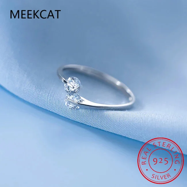 1CTTW 4.5mm Princess Cut GRA Certified Moissanite Rings for Women Adjustable 100% 925 Sterling Silver Wedding Party Band