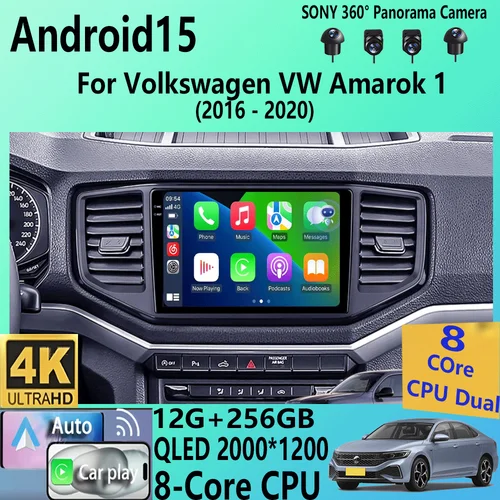 Playe de vídeo Android 15 para Volkswagen VW Amarok 1 2016 - 2020 unidad principal Multimedia GPS para coche Radio automática navegación DVD BT