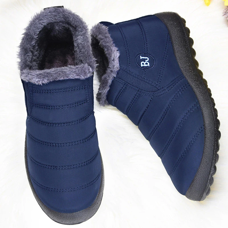 Women Boots Snow Fur Women Shoes Platform Slip on New Shoe Woman Ankle Boots Waterproof Flat Botas Mujer Winter Boot Female 2023