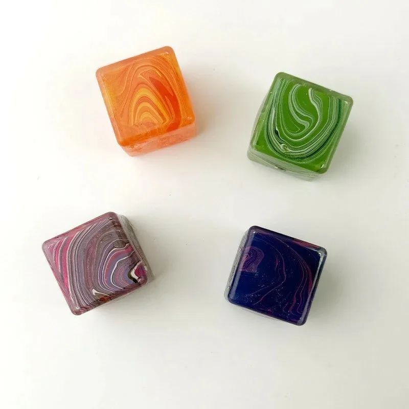 Marble Swirl Ice Cube Squeeze Toy Slow Rising Squishy Stress Cube Anxiety Relief Sensory Fidget Toy for Adults Kids