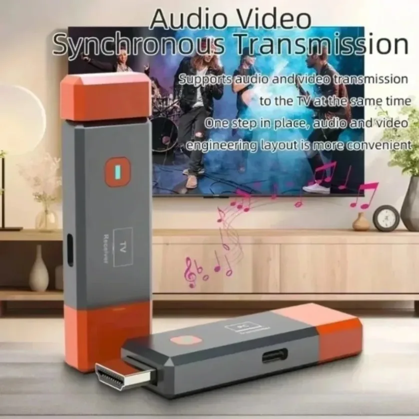 50M 5.8G 1080P HDMI-Compatible Wireless Transmitter and Receiver Type-C Port Wireless Video Adapter for HDTV/Projector/Laptop