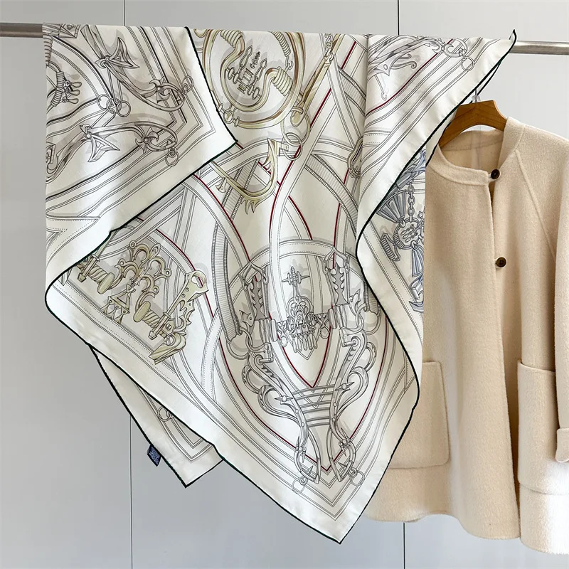 AB Faced Print Winter Scarf Shawls Warm Soft Pashmina Big Wrap Stole Scarves 135CM Cashmere