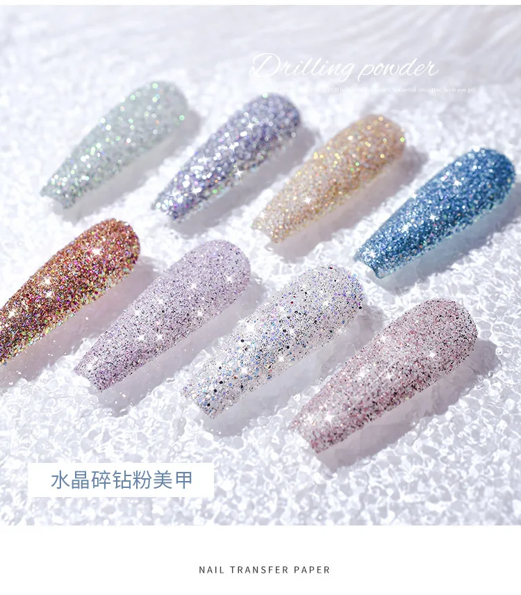 6Pcs/Set Reflective Diamond Powder Nail Glitter Shining Crystal Rhinestone Pigment Dust UV Gel Polish DIY Manicure Powder Kit *&