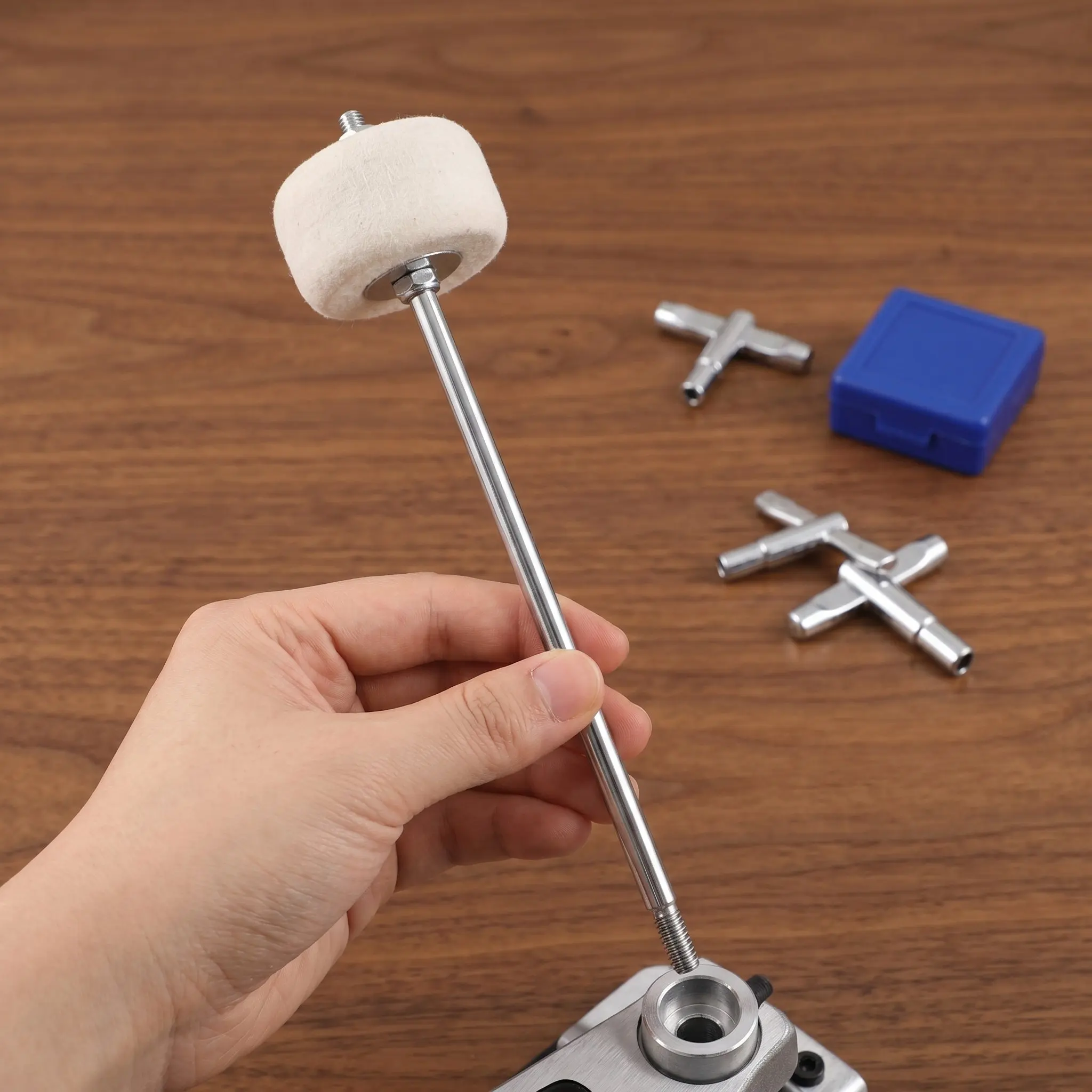 Bass Kick Drum Beater Felt Hammer Pedal Head Metal Shaft Noise Reduce Percussion Drum Practice Accessories Instrument Parts
