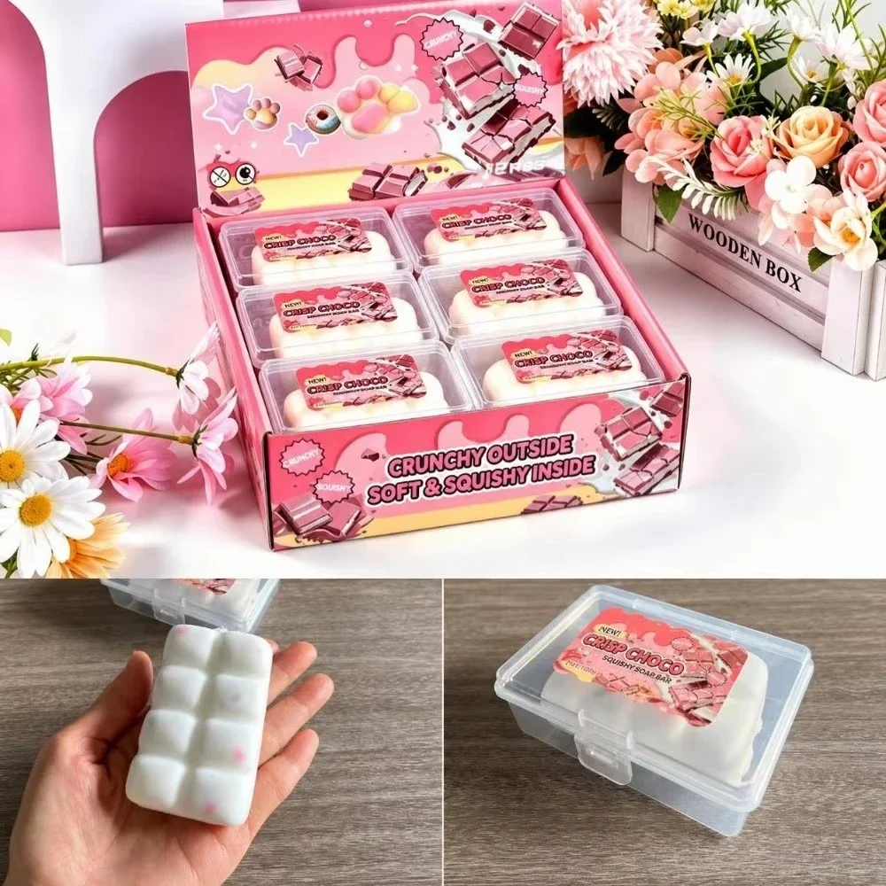 Minz-Schokoladen-Knusper-Wachsball, Quetschbar, Donut-Knirsch-Sound, Formveränderbar, Handgefertigtes Stressabbau-Fidget mit Aufbewahrungsbox als Geschenk – Detail 2