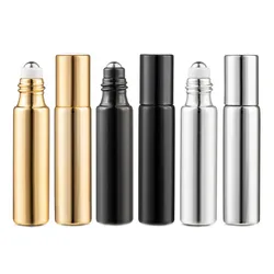 10ml Glass Sample Test Essential Oil Roll on Bottle Vials with Roller Metal Ball