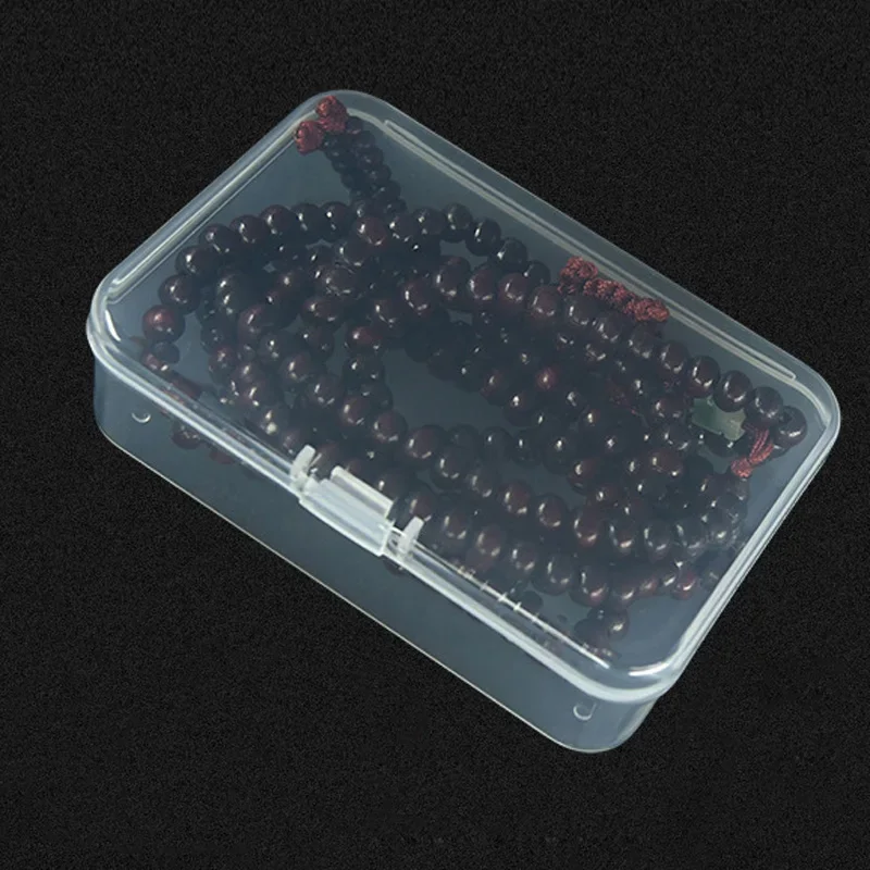 5PCS Transparent Plastic Box Jewelry Packaging Rectangle Home organizer plastic storage box For Receiving Box ID Card Jewelry