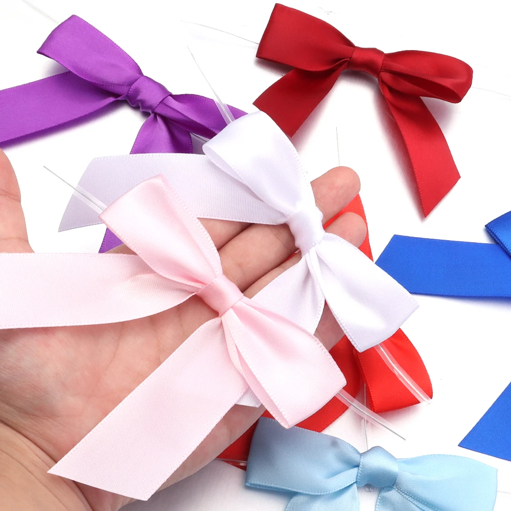 10–50 Stück bunte Twist-Tie-Schleifen aus Satinband für Lebensmittel, Geschenkverpackungen, Versiegelung, DIY, Hochzeit, Weihnachten, Party-Dekoration – Detail 6