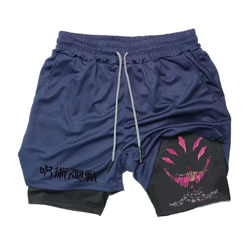 

2026 Summer Men's New Gym Double Layer Shorts for Men's Fitness, Slow Running, Training, Sports Shorts