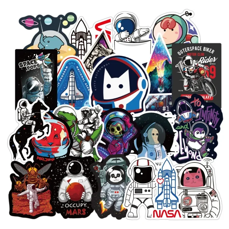 1Set =100PCS Astronaut Space Exploration Stickers Trolley Case Skateboard Notebook Stickers