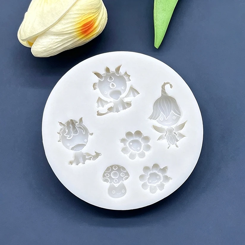 Fee Einhorn Pilz Sonnenblume Silikon form Sugar craft Cupcake Backform Fondant Kuchen Dekorations werkzeuge – Detail 3