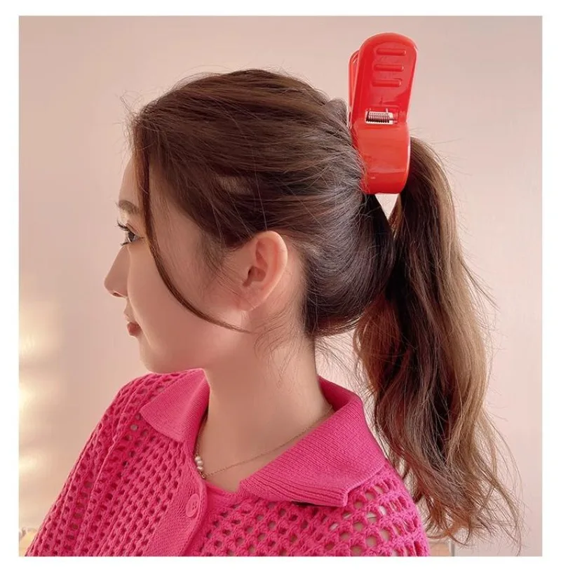 Pinza para el pelo de tiburón para Cosplay, horquilla de cola de caballo roja para chico adulto, accesorios de Anime coreanos a la moda