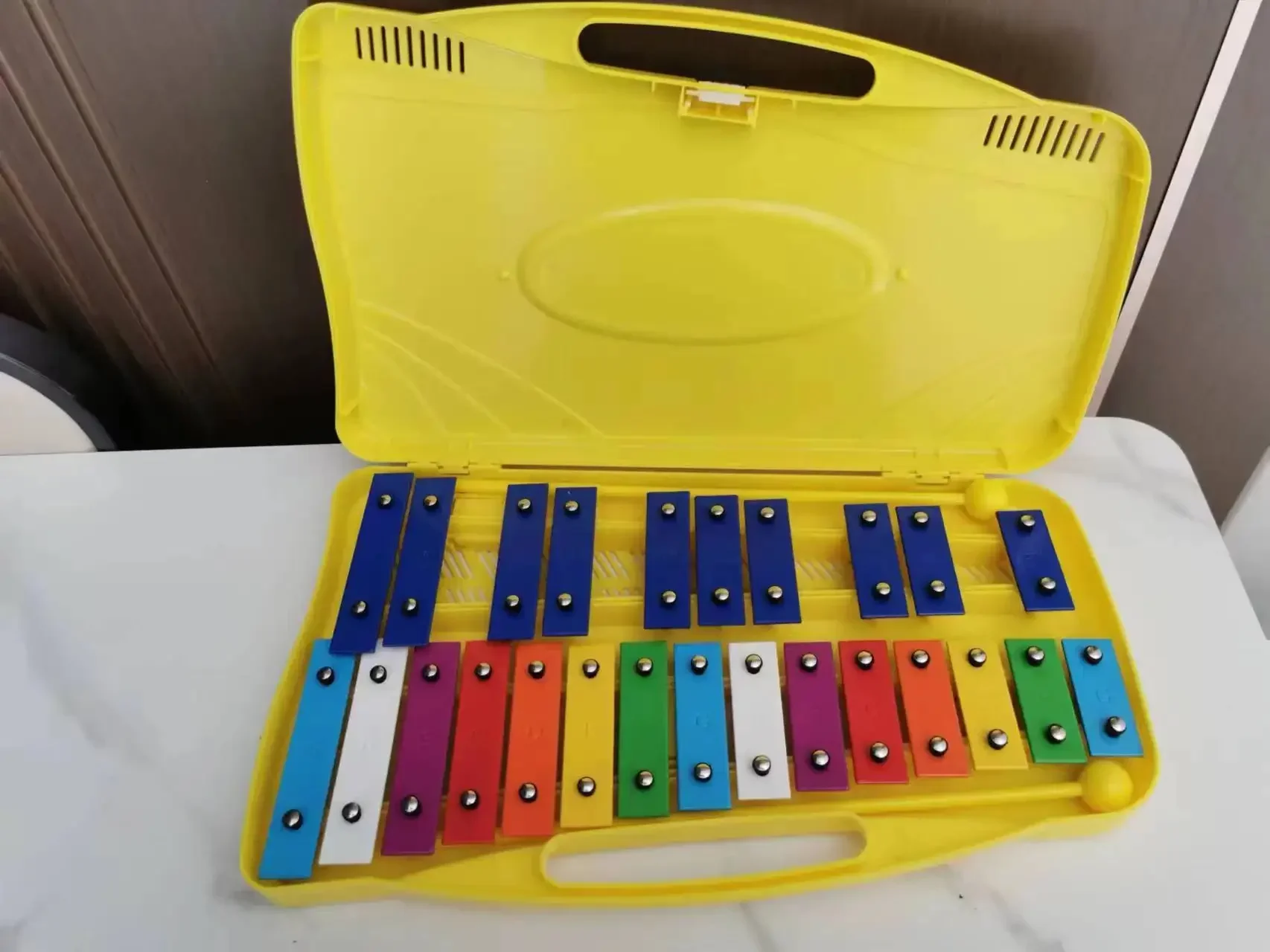 2025 Chromatic Xylophone 25-Note Colorful Metal Keys Kids Musical Instrument with Piano Like Learning