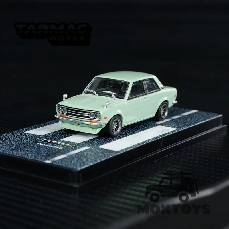 Tarmac Works 1:64 Datsun 510 Light Green Diecast Model Car