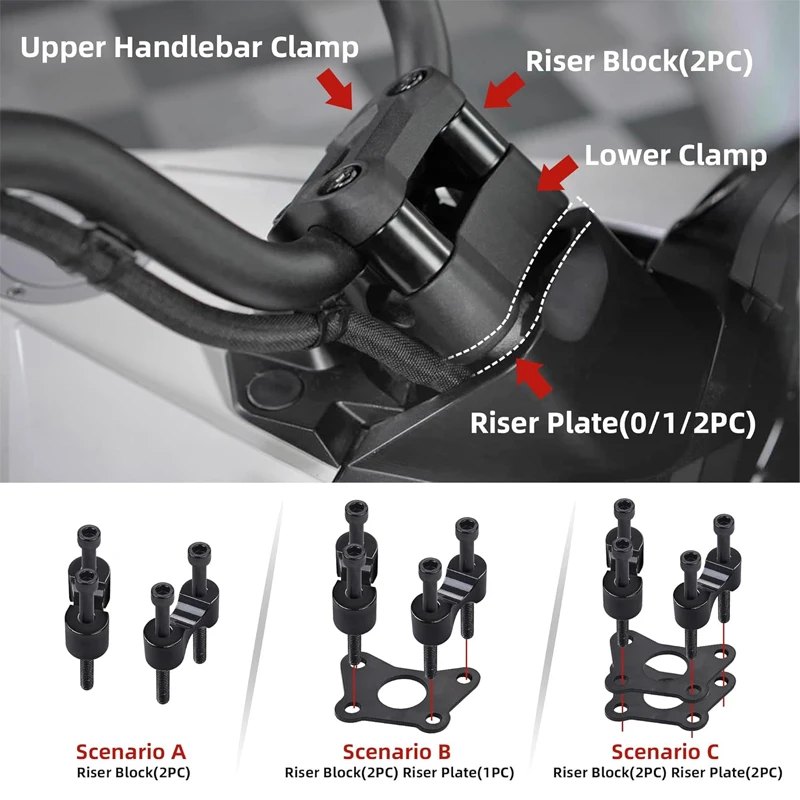 Aluminum Motorcycle Handlebar Riser Clamp Adaptor Handlebar Riser For Spyder RT Rts F3 F3s Handle Bar Riser Forcan Am Spyder