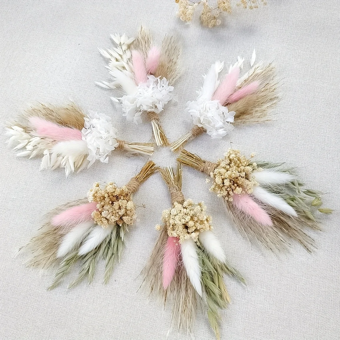 6pcs a lot Rabbit grass flore The flower head size is about 15cm high quality dried flowers Permanent Decor Natural MINI Bouquet