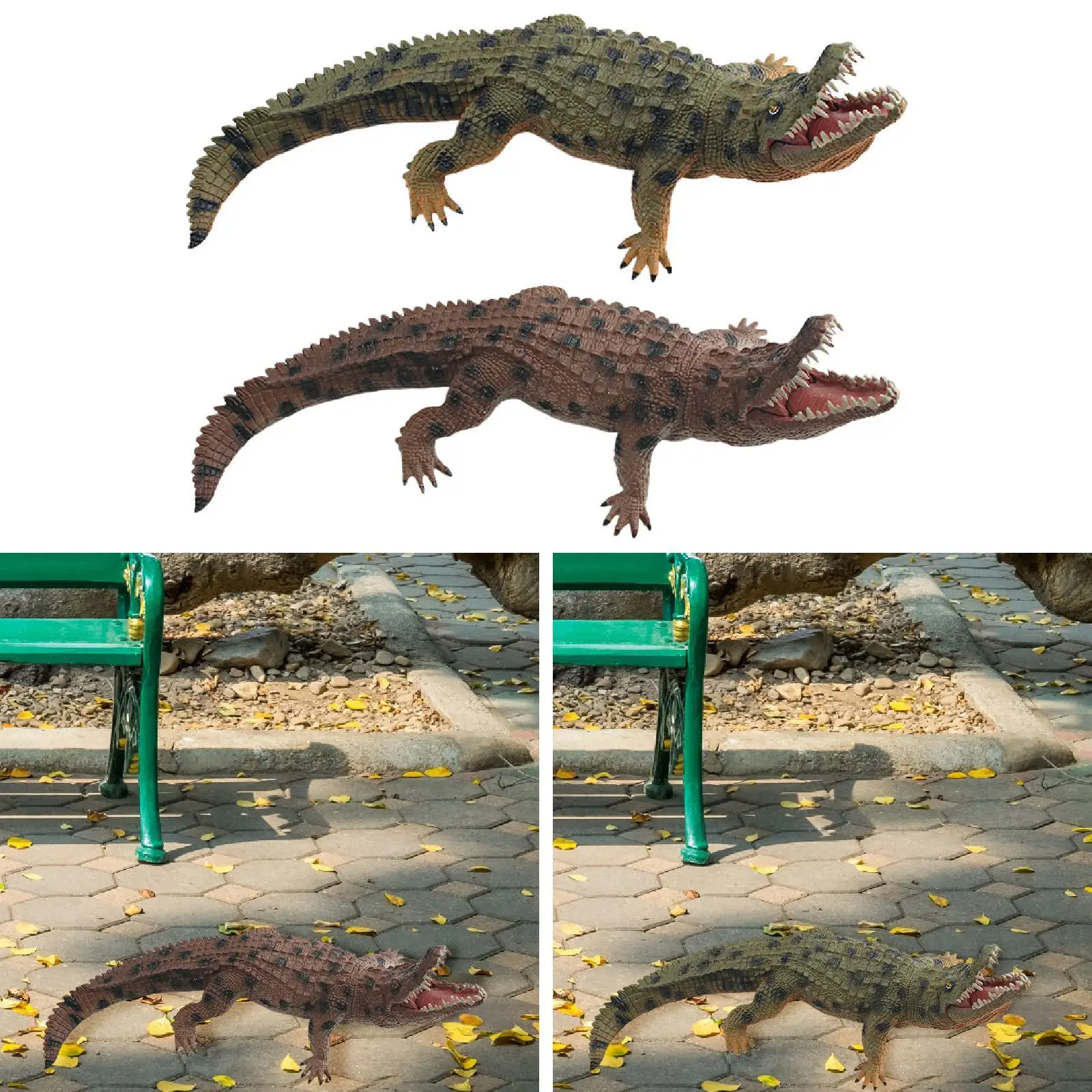 Koleksi Patung Buaya Simulasi 12.8 "untuk Hadiah Anak Laki-laki Perempuan untuk Anak-anak Mainan Figur Buaya Dekoratif Alat Peraga Pendidikan