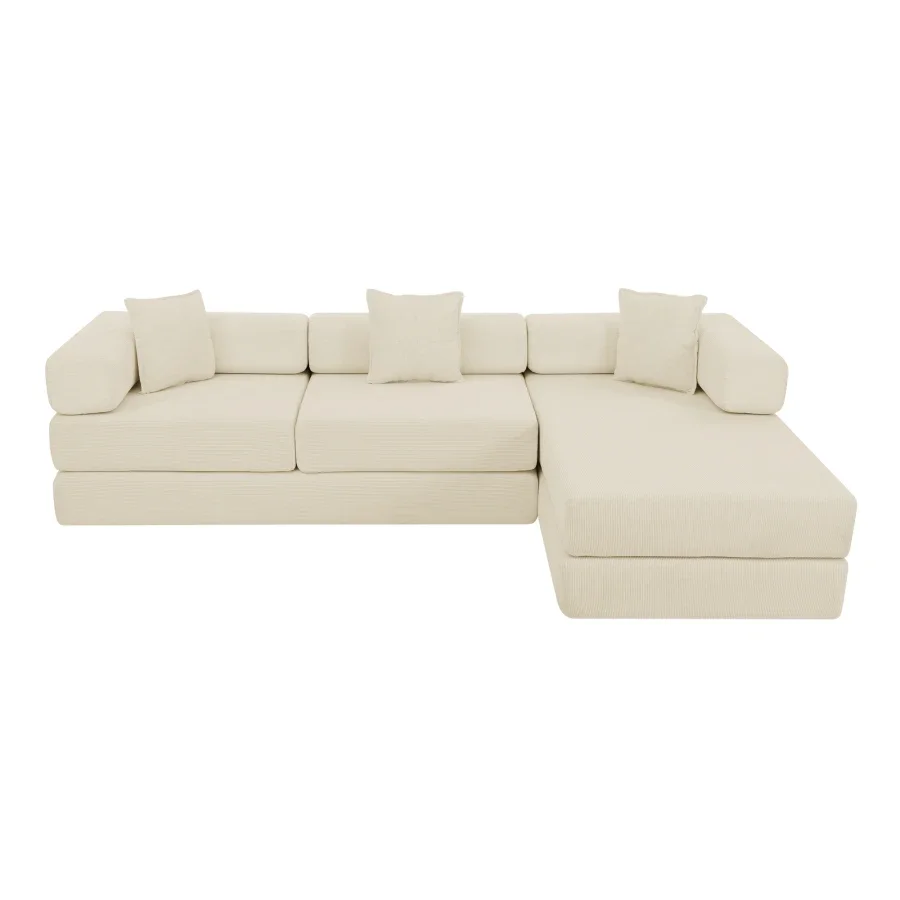 108'' Modular Sectional Sofa with L-Shape Chaise, Boneless Cloud Couch with Deep Seat, Sponge Compression Sofas No Assembly Req