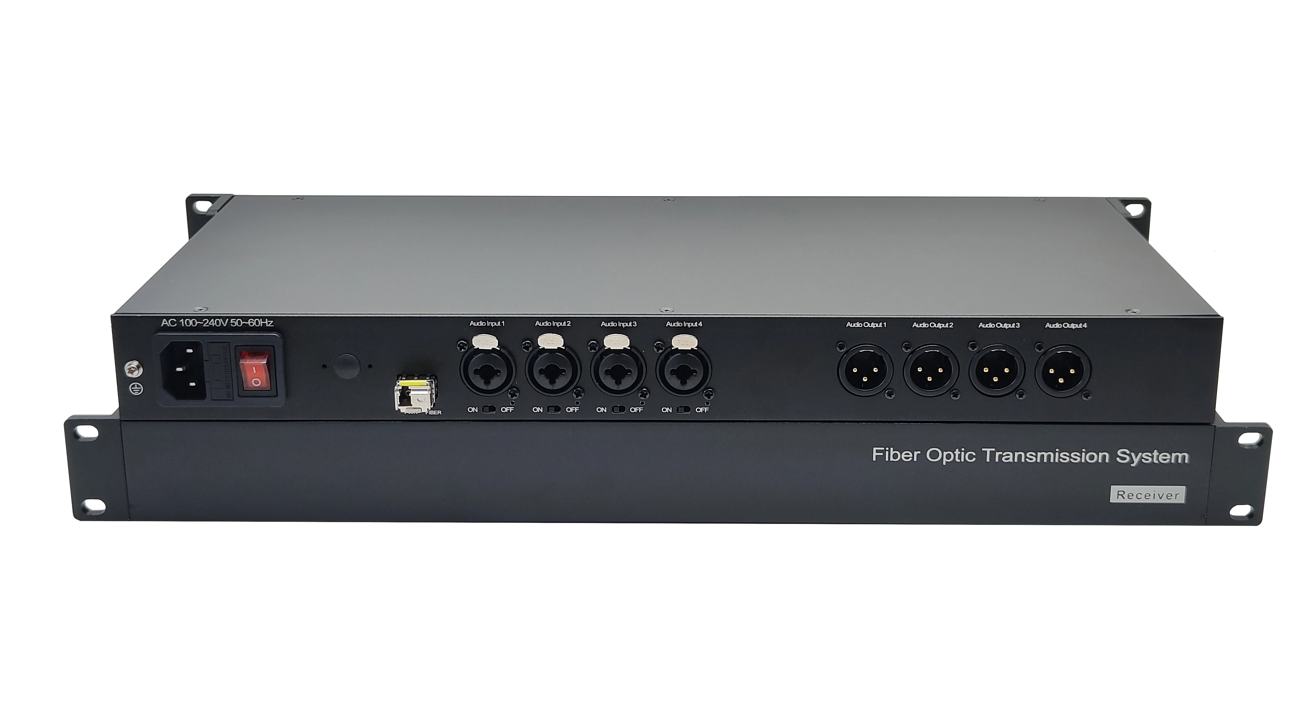 48V Phantom Power 4 Channels BIDI 3-pin XLR Banlanced Audio to Fiber Converter