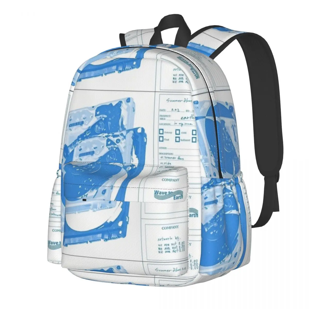 

Retro Wave To Earth Backpack Student Unisex Big Backpacks Polyester Casual High School Bags University Colorful Rucksack