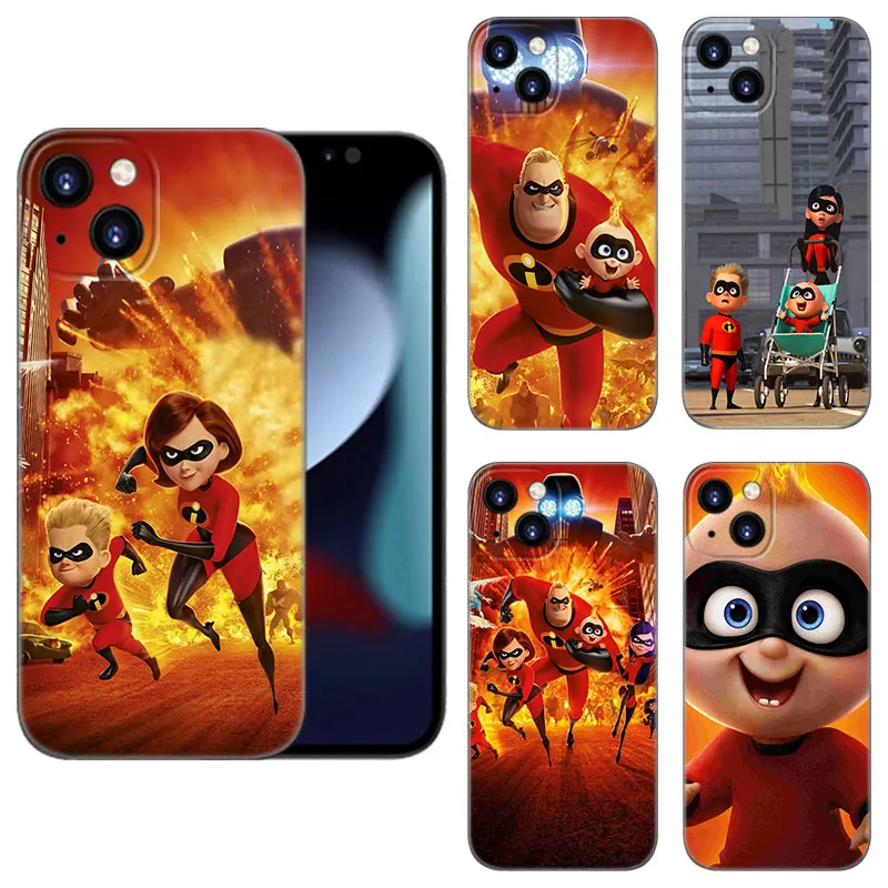 The Incredibles Black Silicone Phone Case For Apple iPhone 12 13 Mini 11 14 15 16 Pro Max 7 8 Plus