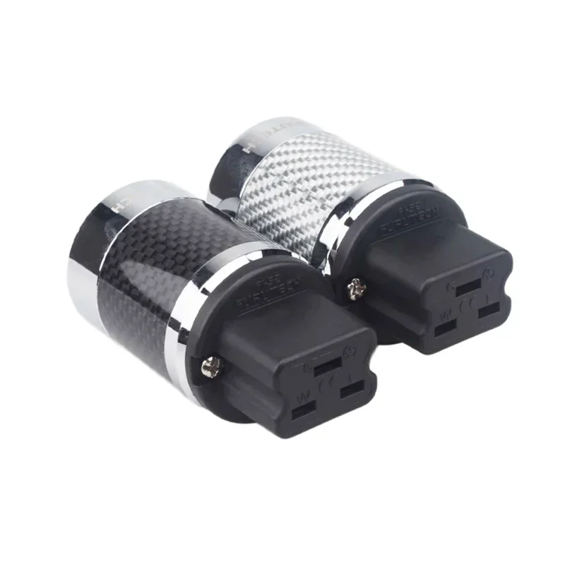 ハイエンドフルテック-c19-20a-iec-コネクタカーボンファイバーロジウムメッキ-hifi-オーディオ電源ケーブル-20-アンペアプラグ