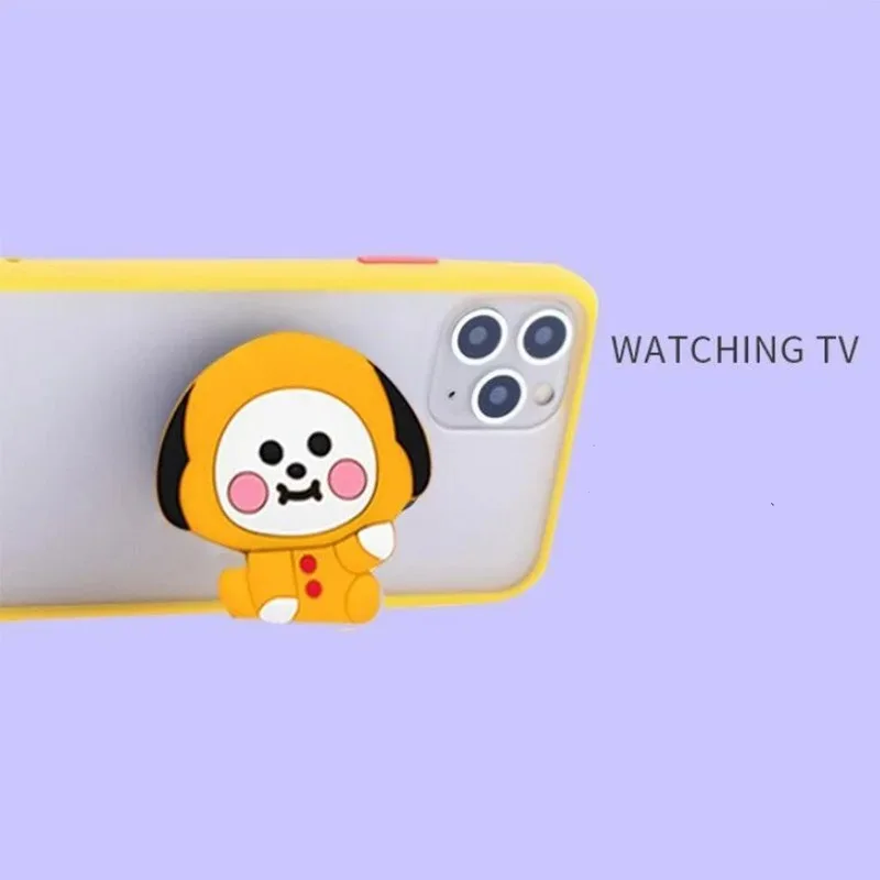 BT21 Koya RJ Shooky Mang Chimmy Tata Cooky Creative Acrylic Phone Bracket Cute Cartoon Foldable Anime Stand for Fans view 6